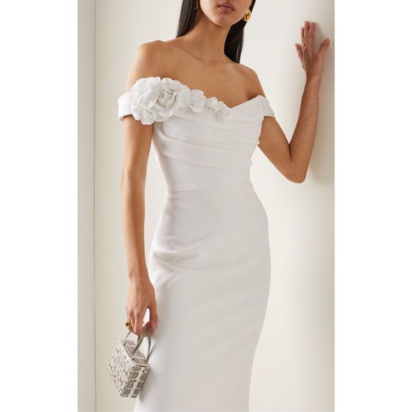Marchesa Dresses & Skirts - Marchesa Off-Shoulder White Dress SIZE 6